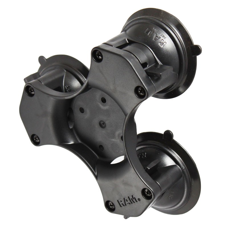 Fijación de plástico RAM con 3 ventosas Twist-Lock