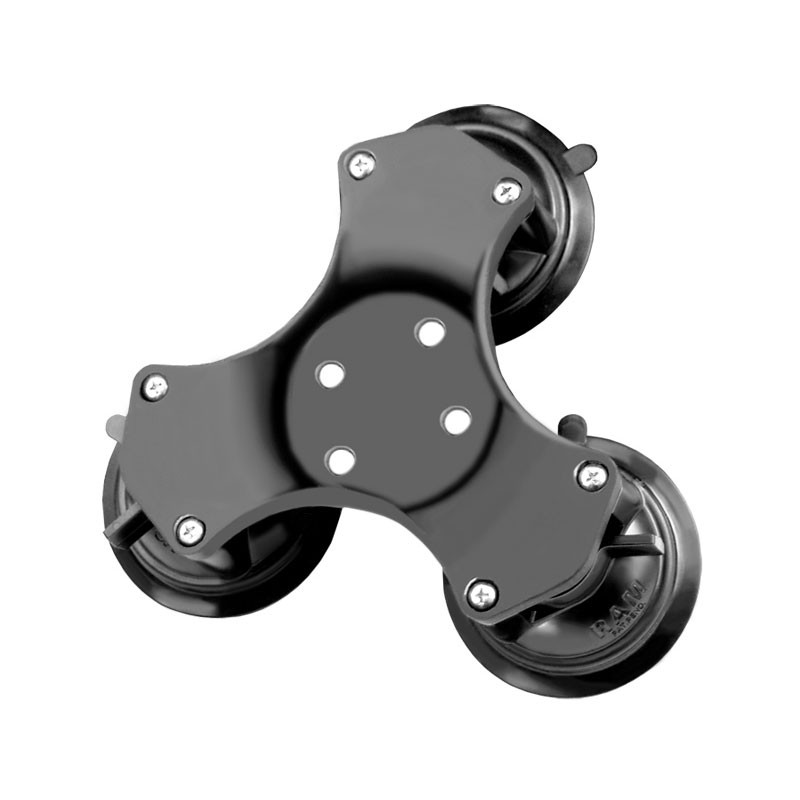 Fijación de plástico RAM con 3 ventosas Twist-Lock