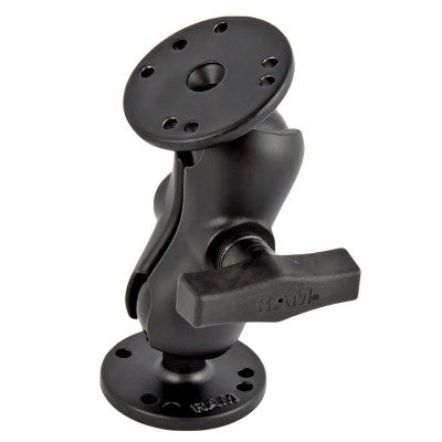 Brazo corto metalico RAM de 3,5" (88mm) con 2 bases redondas de 1,5"