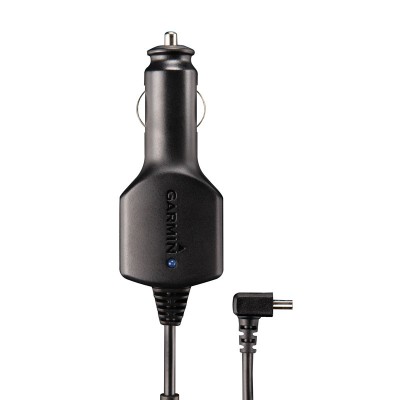 Adaptador GARMIN de mechero con conector miniUSB acodado para Drive, Nuvi, Zumo, Dezl series y otros