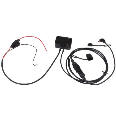 Cable con hilos pelados con conector miniUSB acodado para motos