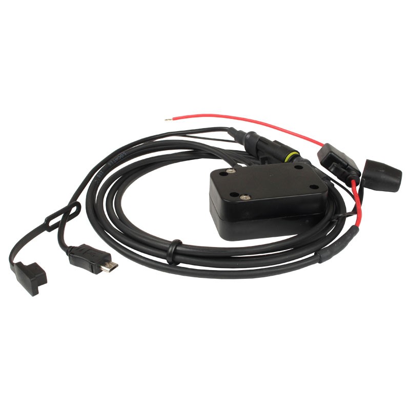 Cable con hilos pelados con conector MicroUSB para motos