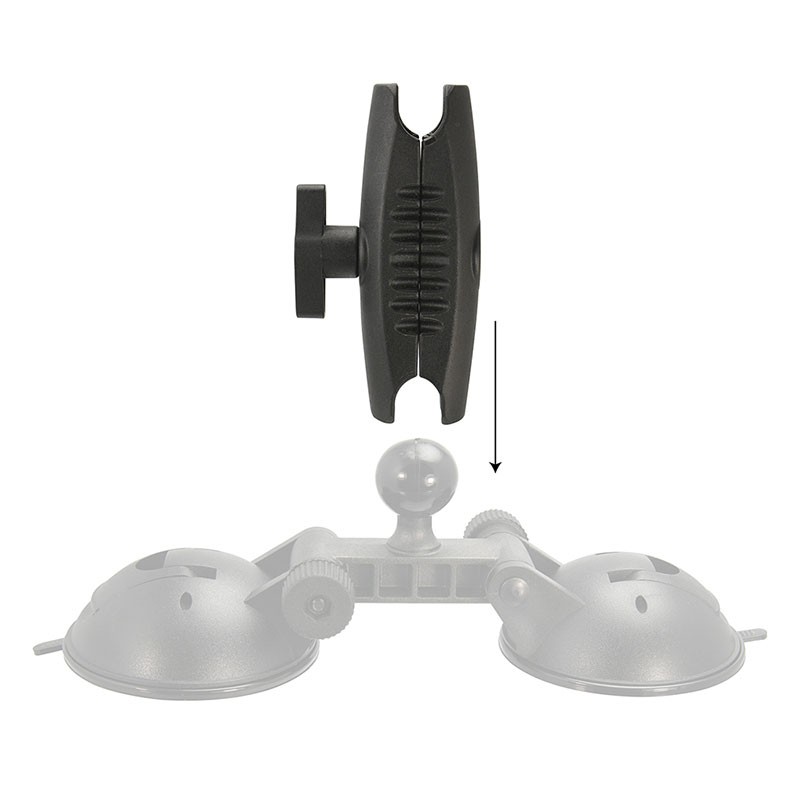 Fijación ARKON compatible con RAM MOUNTS con 2 ventosas y bola de 1"