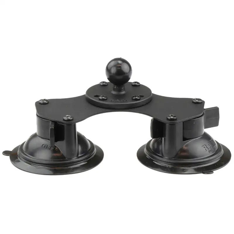 Fijación RAM metálica con 2 ventosas Twist-Lock y base redonda con bola de 1"