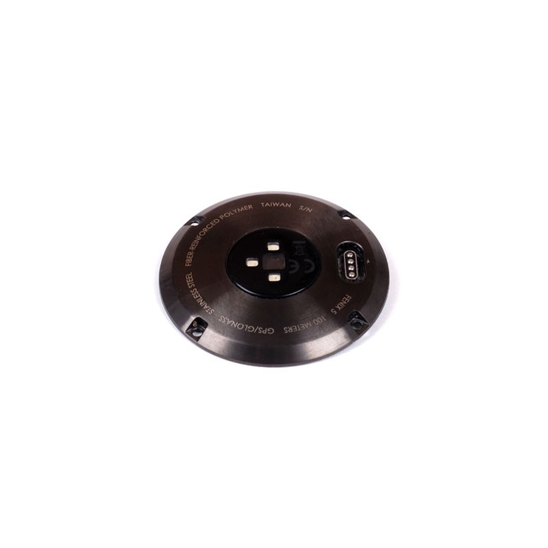 Tapa trasera Negra para GARMIN Fenix 5 con conector de carga y sensor de pulsaciones