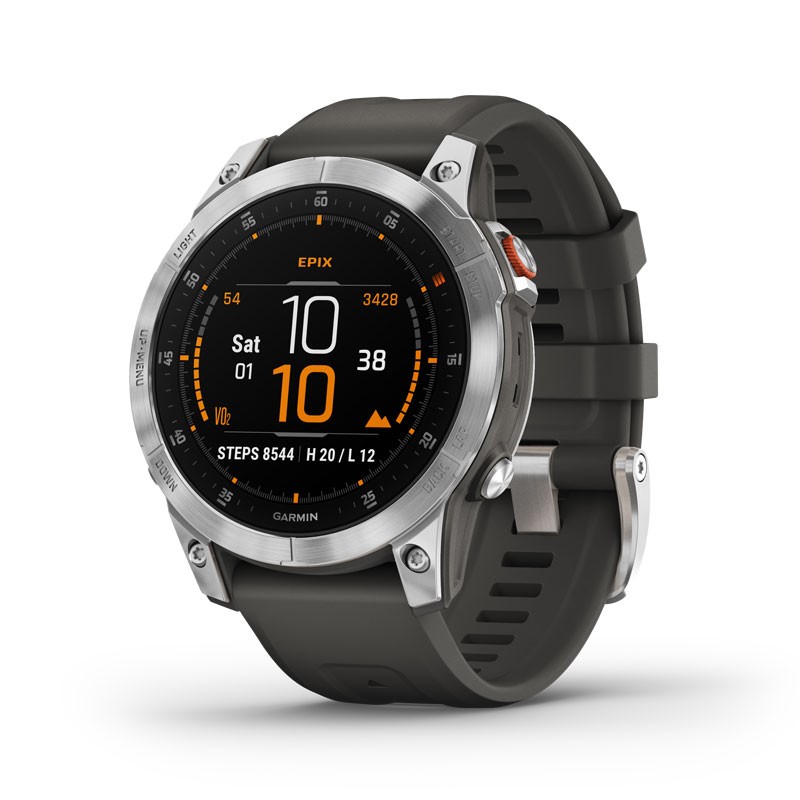 Reloj inteligente GARMIN Epix (Gen 2) AMOLED Acero color plata y correa gris