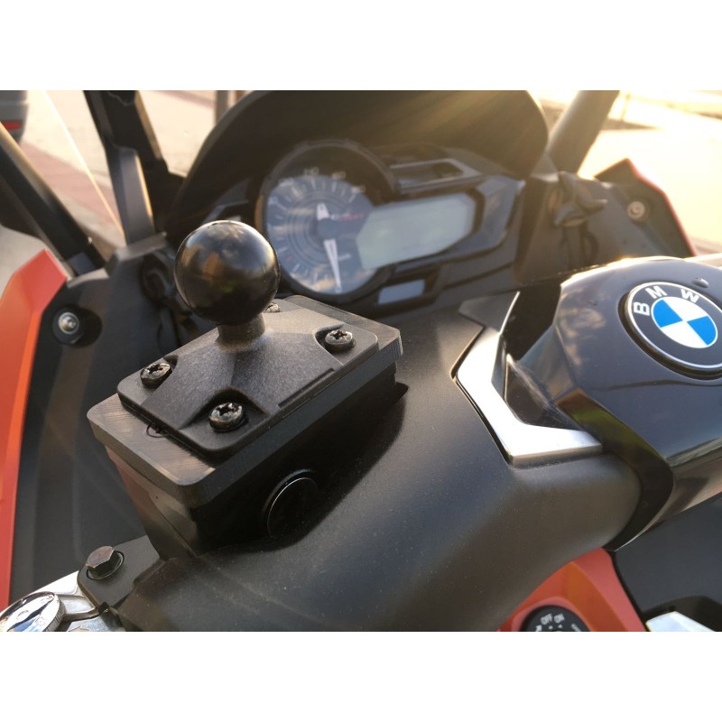 Fijación depósito líquido frenos para BMW C650 GT, SUZUKI Burgman 650, SEAT MO y otras con bola 1"