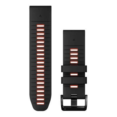 Correa GARMIN Quickfit 26 Negro/Rojo (Black/Flame Red) de Silicona para Epix Pro (Gen2), Fenix 7X, 6X series y otros