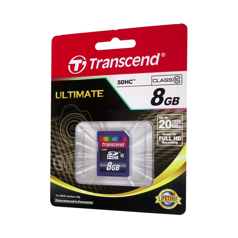 Tarjeta de memoria TRANSCEND SDHC de 8Gb clase 10