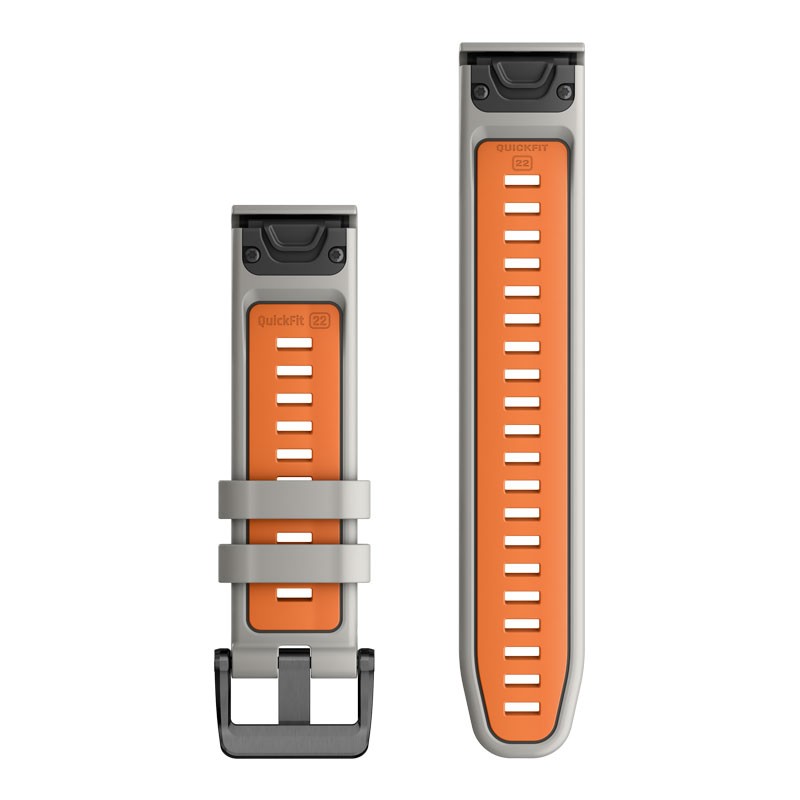Correa GARMIN Quickfit 22 Gris/Naranja (Fog Gray/Ember Orange) para Fenix 7, Fenix 6 y Otros