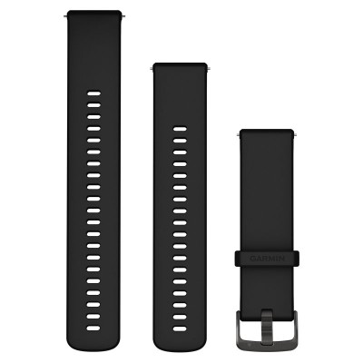 Correa GARMIN Quick Release 22 Negro con hebilla gris pizarra de desmontaje rápido