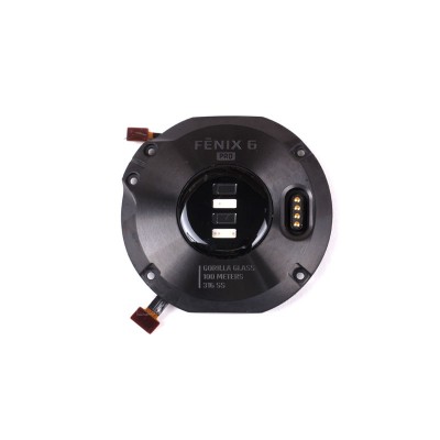 Tapa trasera Negra para GARMIN Fenix 6 PRO con conector de carga y sensor de pulsaciones