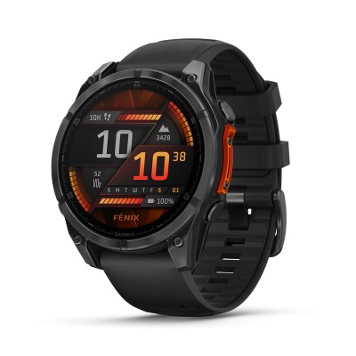 Reloj GARMIN Fenix 8 - 47mm AMOLED Gris con correa Negra