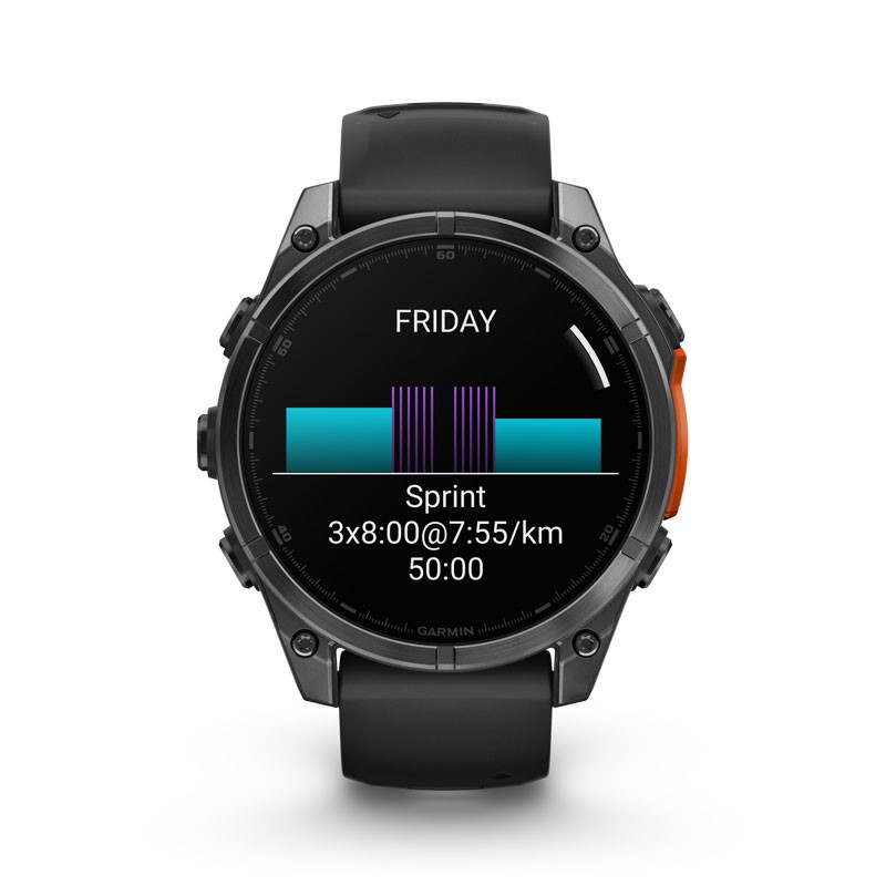 Reloj GARMIN Fenix 8 - 47mm AMOLED Gris con correa Negra