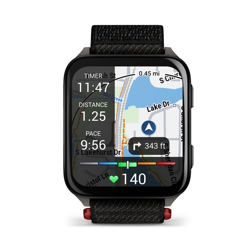 GARMIN Venu X1 Negro con caja de titanio en gris y correa de nailon ComfortFit en negro