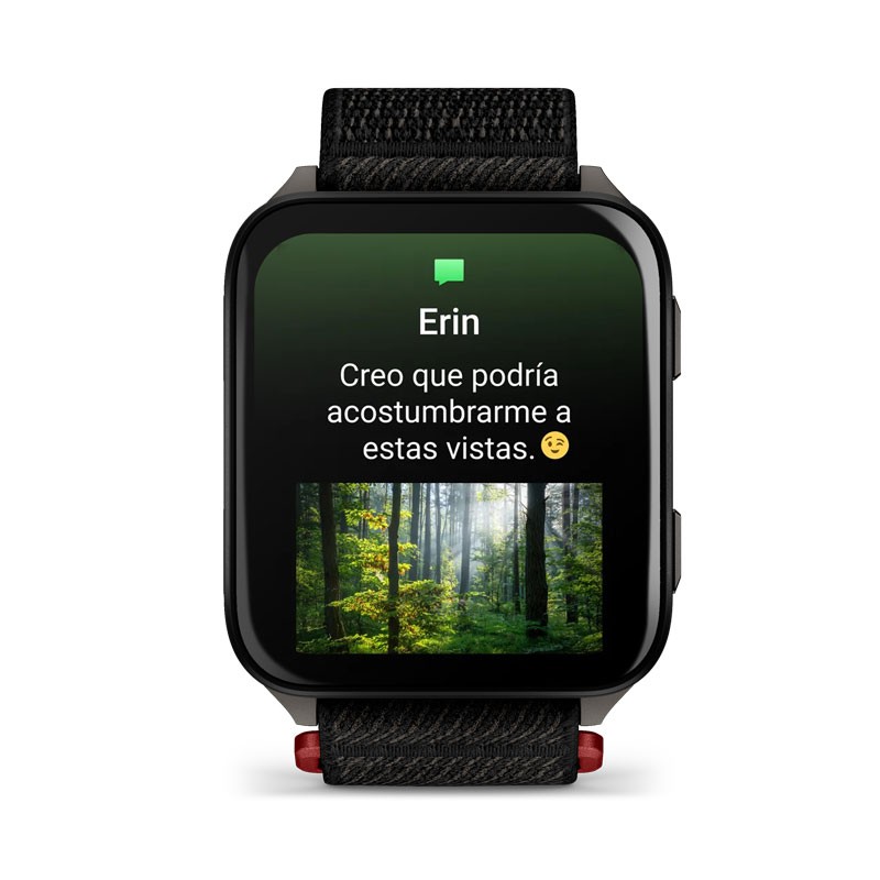 GARMIN Venu X1 Negro con caja de titanio en gris y correa de nailon ComfortFit en negro