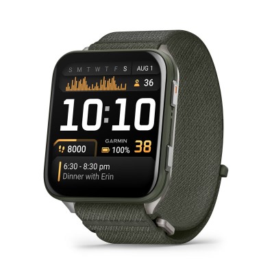 GARMIN Venu X1 Verde con caja de titanio y correa de nailon ComfortFit en Verde