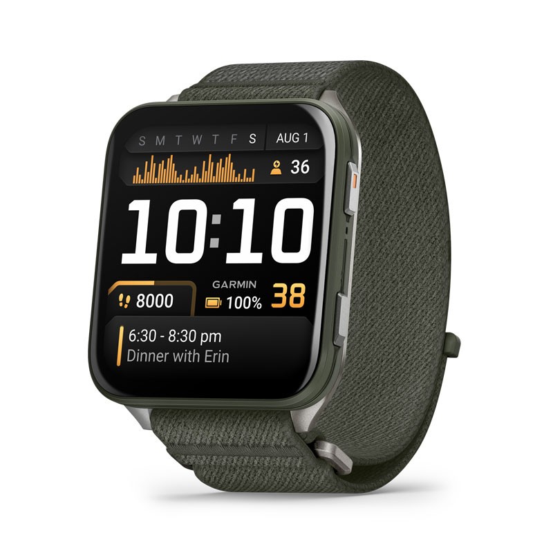 GARMIN Venu X1 Verde con caja de titanio y correa de nailon ComfortFit en Verde