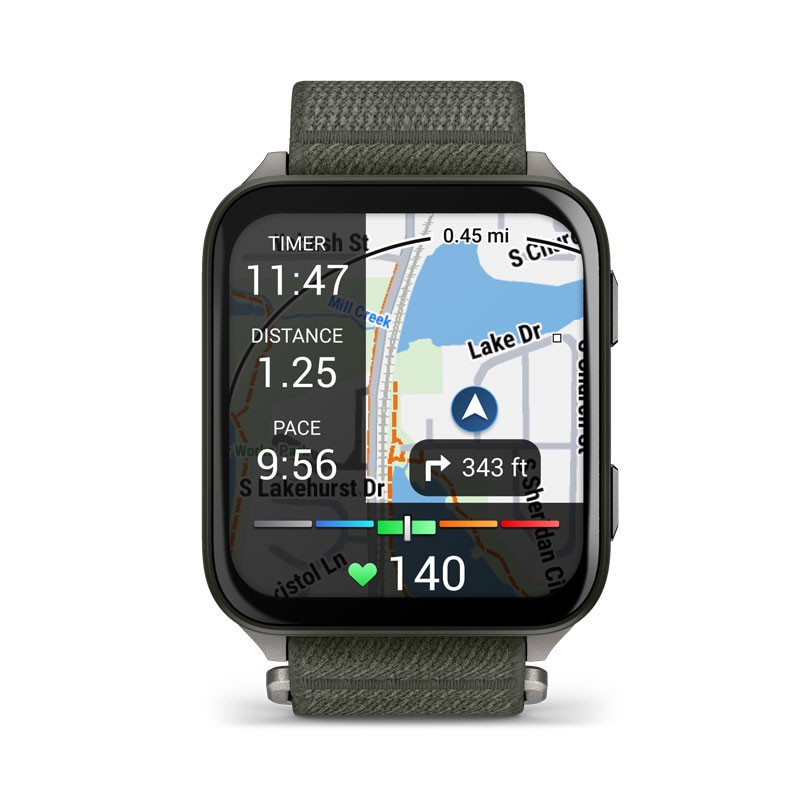 GARMIN Venu X1 Verde con caja de titanio y correa de nailon ComfortFit en Verde