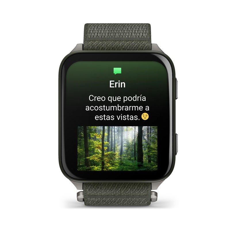 GARMIN Venu X1 Verde con caja de titanio y correa de nailon ComfortFit en Verde
