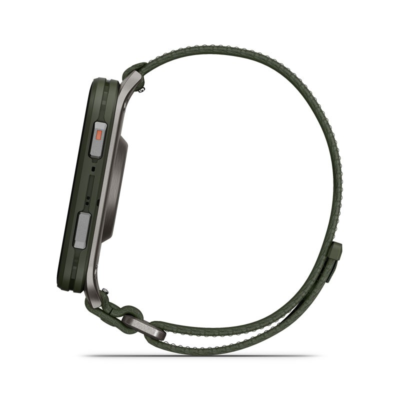 GARMIN Venu X1 Verde con caja de titanio y correa de nailon ComfortFit en Verde