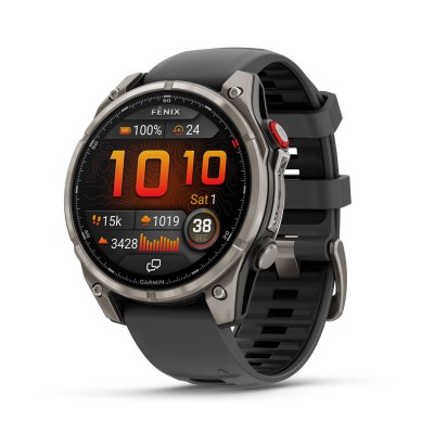 GARMIN Fenix 8 PRO - 47mm AMOLED Zafiro/Titanio con correa Negro/Gris, LTE y NTN