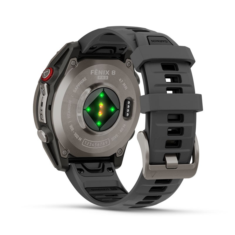 GARMIN Fenix 8 PRO - 47mm AMOLED Zafiro/Titanio con correa Negro/Gris, LTE y NTN