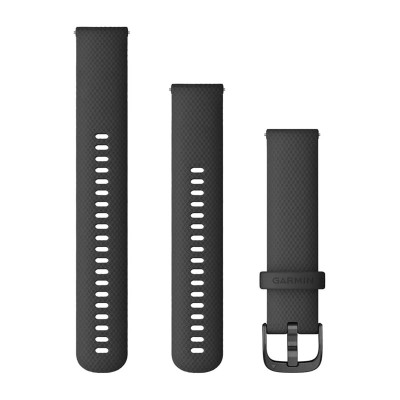 Correa GARMIN Quick Release 20 Negra con hebilla gris pizarra de desmontaje rápido