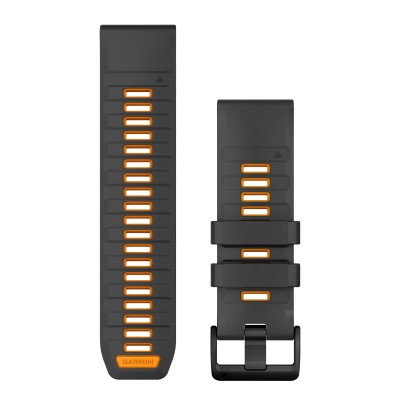 Correa GARMIN Quickfit 26 Graphite/Spark Orange para Fenix 8 51mm, Fenix 7X, Epix Pro (Gen 2) 51mm y otros