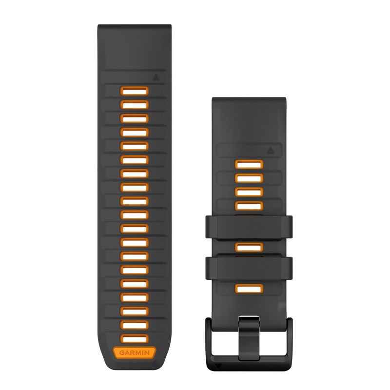 Correa GARMIN Quickfit 26 Graphite/Spark Orange para Fenix 8 51mm, Fenix 7X, Epix Pro (Gen 2) 51mm y otros