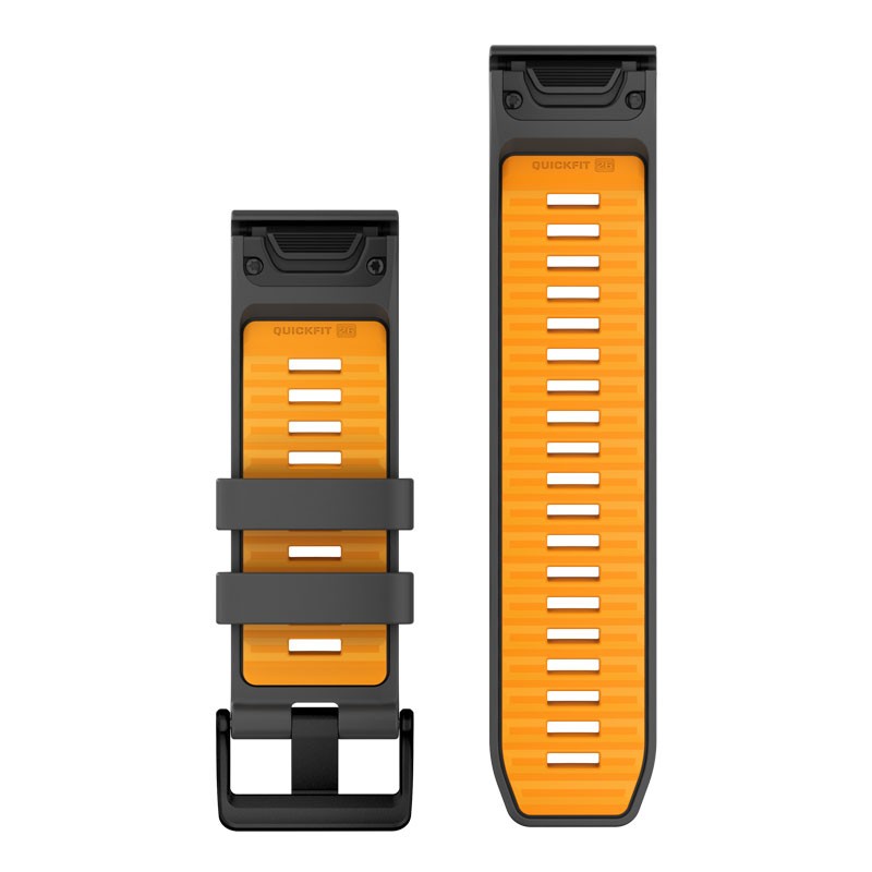 Correa GARMIN Quickfit 26 Graphite/Spark Orange para Fenix 8 51mm, Fenix 7X, Epix Pro (Gen 2) 51mm y otros