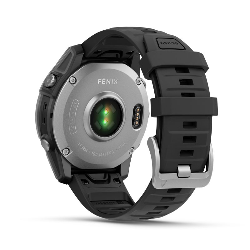 Reloj GARMIN Fenix E - 47mm AMOLED Acero con correa Negra