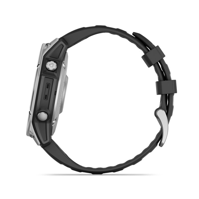 Reloj GARMIN Fenix E - 47mm AMOLED Acero con correa Negra