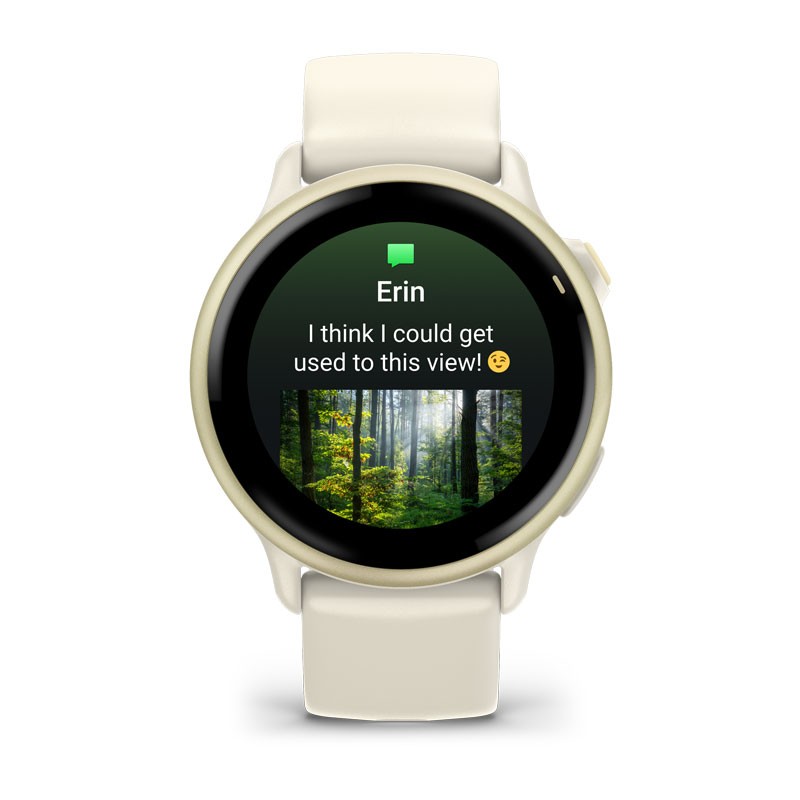 GARMIN Vivoactive 6 Dorado con correa Blanca y pantalla AMOLED brillante
