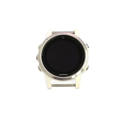 Pantalla completa de 1,1" con marco Blanco y botonera Plateada para GARMIN Fenix 5S