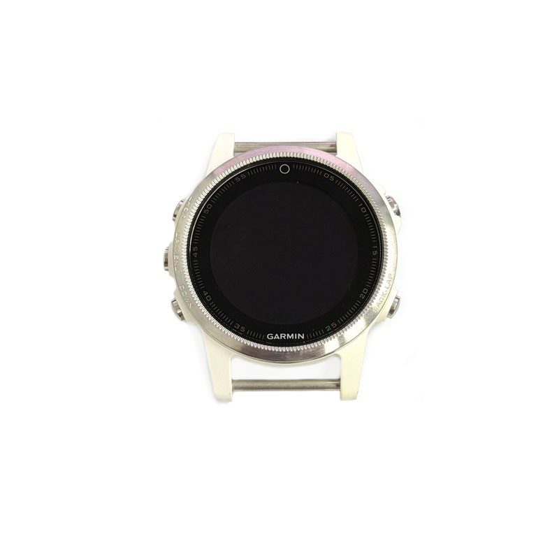 Pantalla completa de 1,1" con marco Blanco y botonera Plateada para GARMIN Fenix 5S