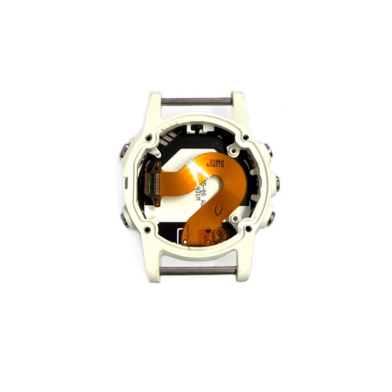 Pantalla completa de 1,1" con marco Blanco y botonera Plateada para GARMIN Fenix 5S