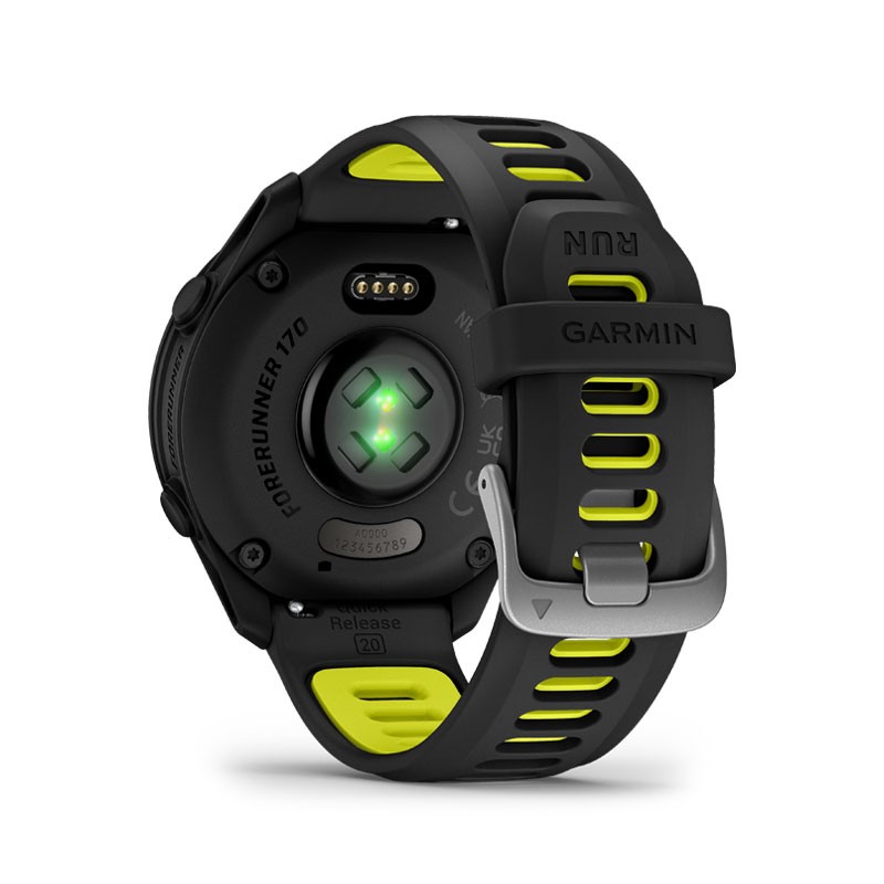 GARMIN Forerunner 170 Negro con correa Negro/Amarillo con pantalla táctil AMOLED