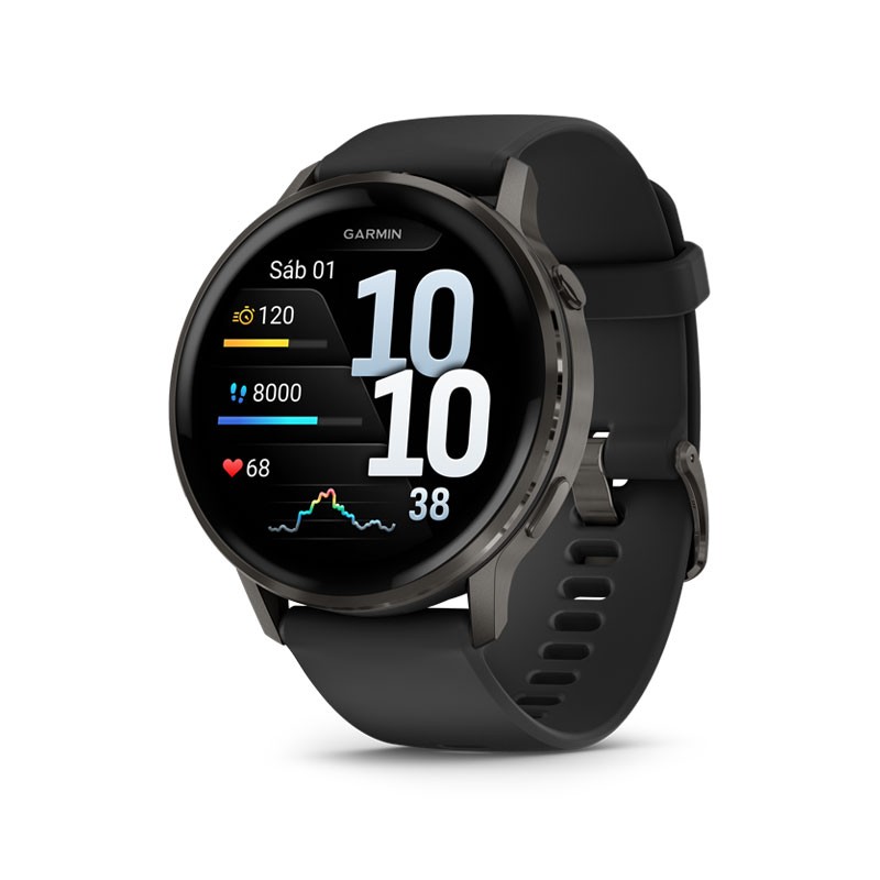 GARMIN Venu 4 - 45mm Negro con correa Negra y pantalla AMOLED brillante