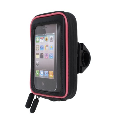 Soporte con funda Rosa impermeable pequeña de moto-bici para Smartphone