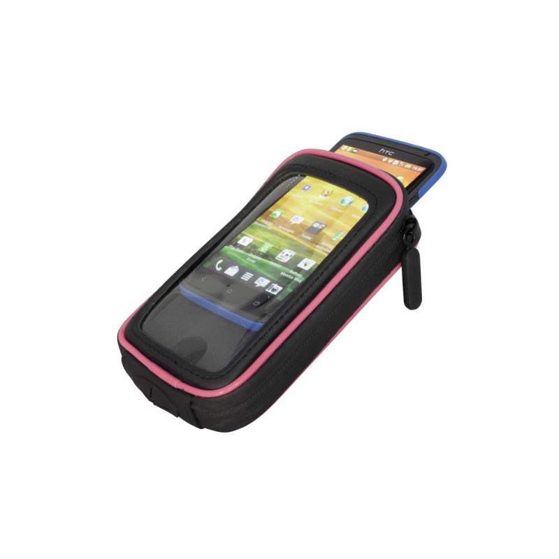 Soporte con funda Rosa impermeable pequeña de moto-bici para Smartphone