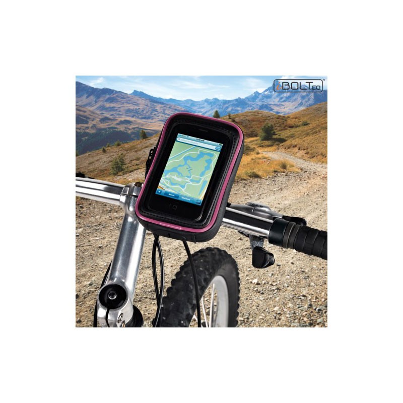 Soporte con funda Rosa impermeable pequeña de moto-bici para Smartphone