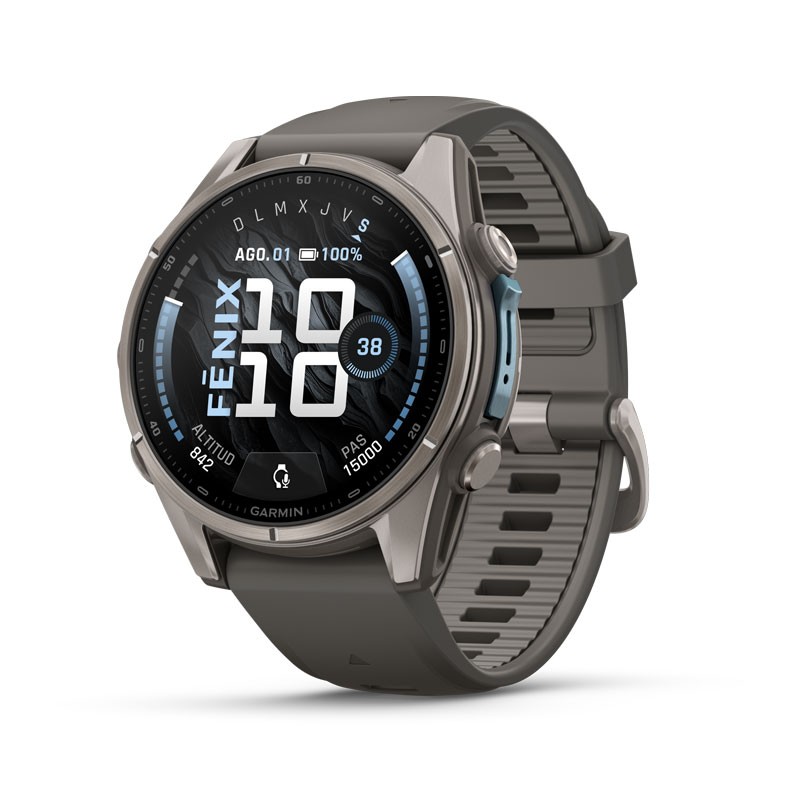 GARMIN Fenix 9 - 43mm AMOLED Zafiro/Titanio con correa gris