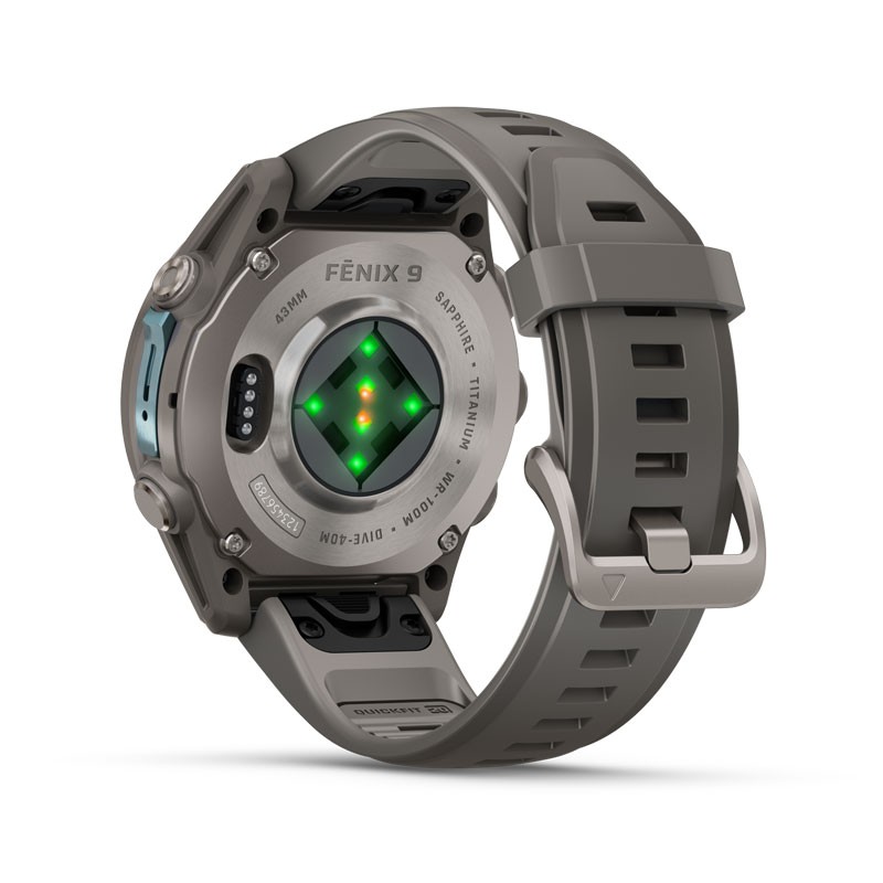GARMIN Fenix 9 - 43mm AMOLED Zafiro/Titanio con correa gris