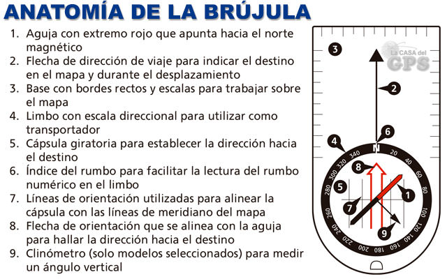 Anatomía de la brújula