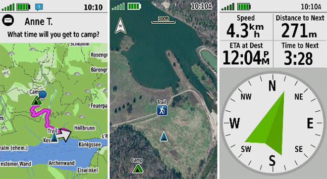 Ejemplo de pantallas del GPSmap 66i