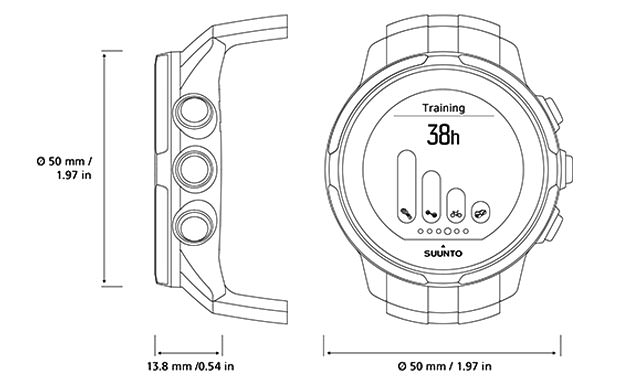 Medidas del SUUNTO SPARTAN Sport