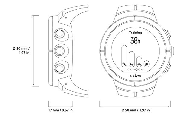 Medidas del SUUNTO SPARTAN Ultra