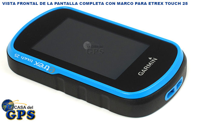 Vista frontal de la pantalla completa con marco para eTrex Touch 25